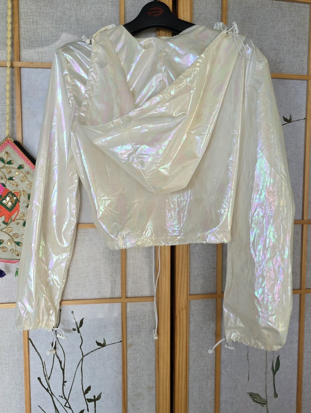 Waterproof Iridescent Reflective Jacket, Shorts + Sequin Top Awoo * Just Polly